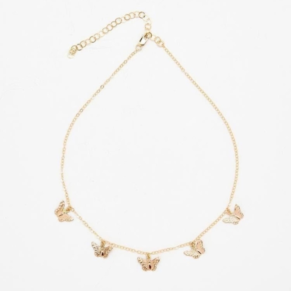 Bagatiba gold filled butterfly choker
